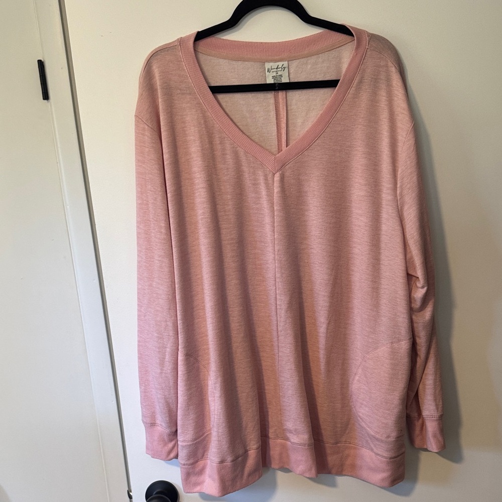 Pink V-Neck Sweater